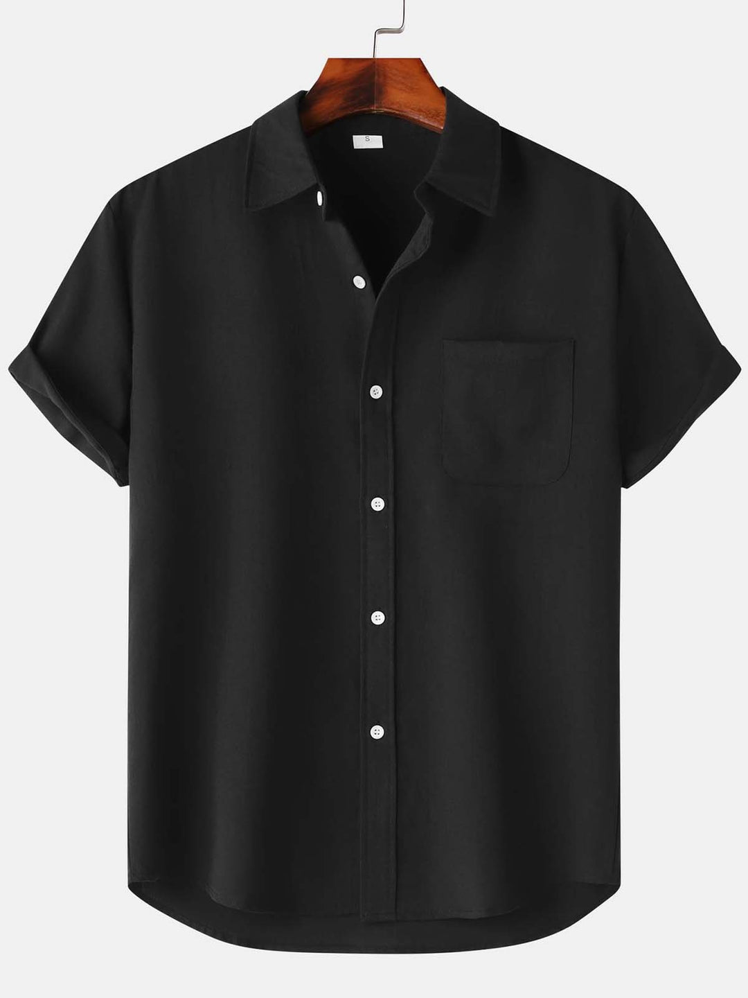 Alohadaddy® Casual Summer Lapel Solid Color Short Sleeve Button-Down Men&
