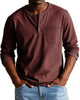 Alohadaddy® Men's Autumn and Winter Round Neck Long Sleeve Shirt Breathable Pullover Casual Long Sleeve Polo