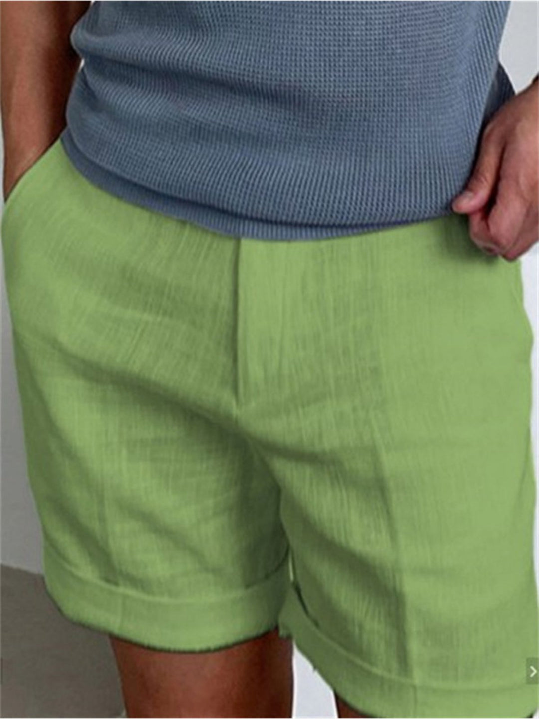 Alohadaddy® Casual Basics Linen Solid Color Slant Pockets Moisture-wicking and Breathable Daily Shorts