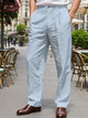 Alohadaddy® Spring and Autumn Linen Men's Pants Italian Casual Linen Loose Simple Striped Pants Men