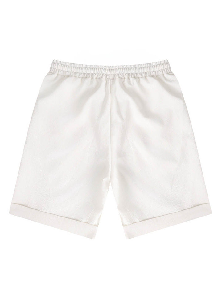 Alohadaddy® Shorts High Street Pleated Lounge Pants Straight Leg Plain Comfort Breathable Shorts