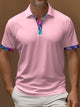 Alohadaddy® Contrast Color Business Casual Print Art Summer Short Sleeve Stretch Men's Polo Shirt