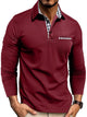 Alohadaddy® 2025 Men's Casual Fashion Shirt Popular Lapel Long Sleeve Colorblock Polo