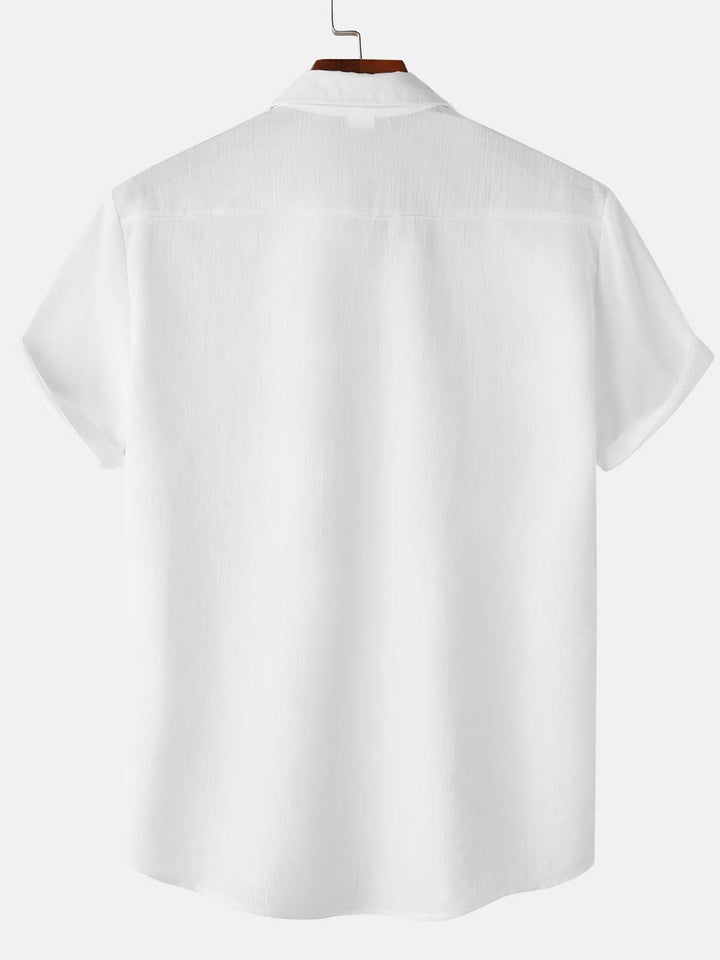 Alohadaddy® Casual Summer Lapel Solid Color Short Sleeve Button-Down Men&