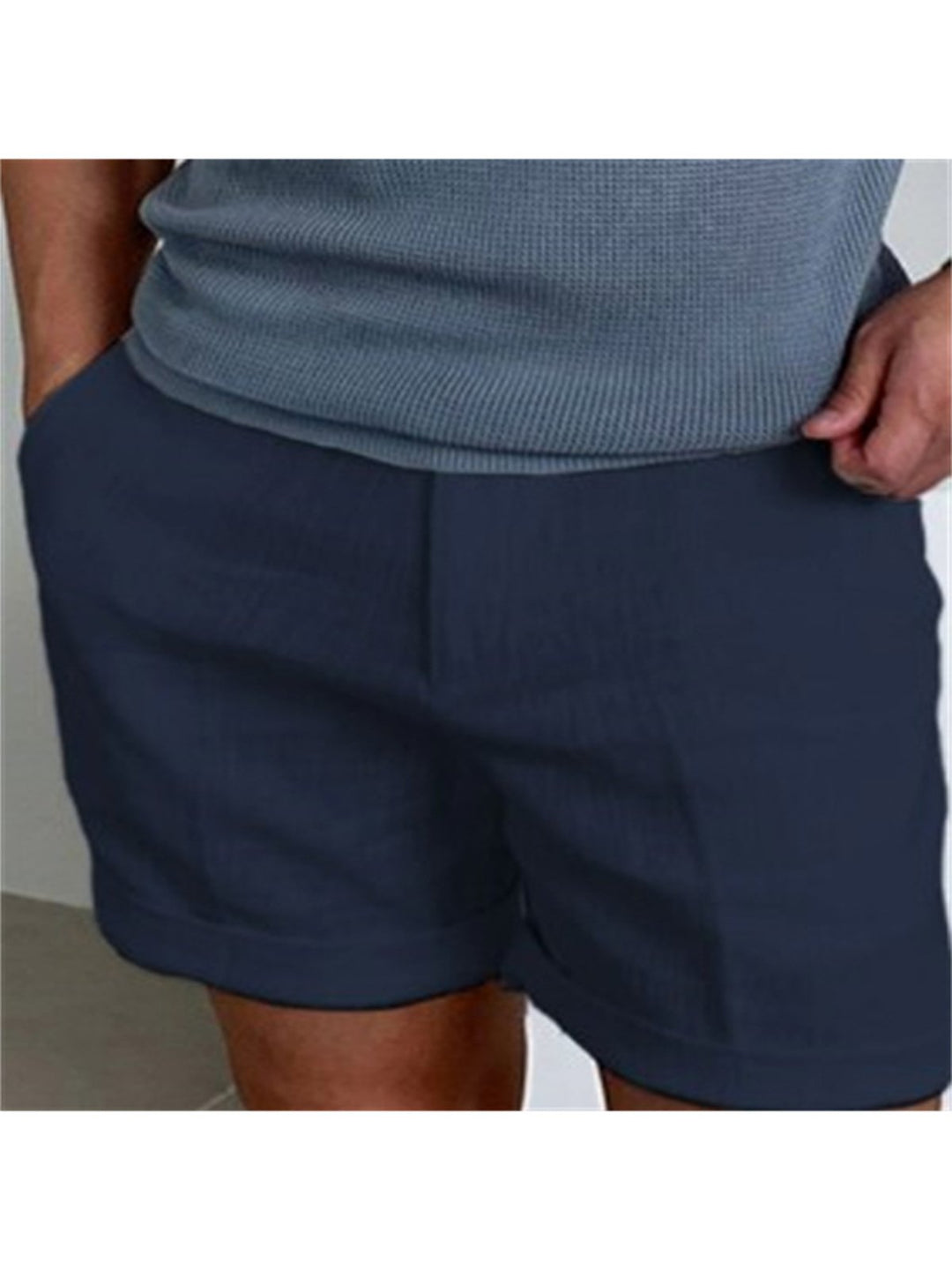 Alohadaddy® Casual Basics Linen Solid Color Slant Pockets Moisture-wicking and Breathable Daily Shorts