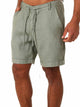 Alohadaddy® New Cotton and Linen Solid Color Lace-Up Sweatpants Men's Shorts Casual Pants Big & Tall