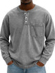 Alohadaddy® Half Zipper Men's Spring and Autumn 3D Digital Solid Color Printed Three-Button Imitation Cotton Long Sleeve Top