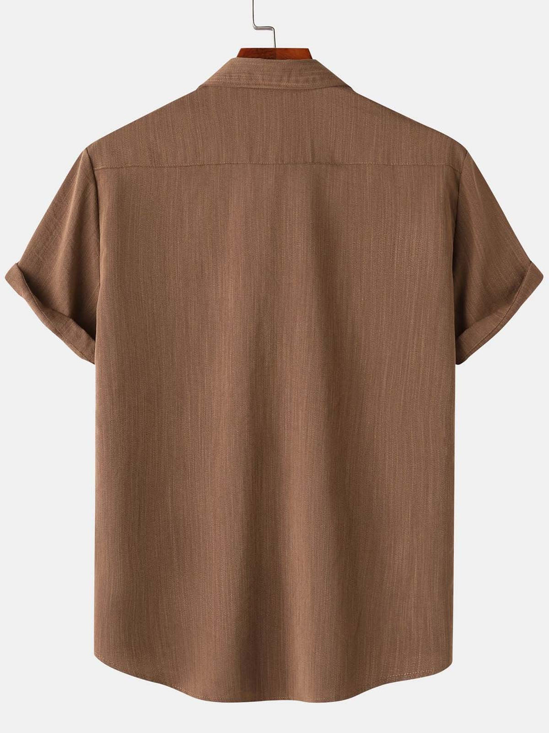 Alohadaddy® Casual Summer Lapel Solid Color Short Sleeve Button-Down Men&