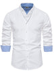 Alohadaddy® Business Slim Fit Shirt Men's Casual Versatile Fashion Solid Color Long Sleeve Shirt