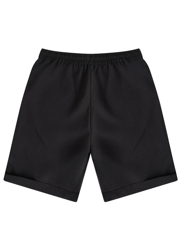 Alohadaddy® Shorts High Street Pleated Lounge Pants Straight Leg Plain Comfort Breathable Shorts