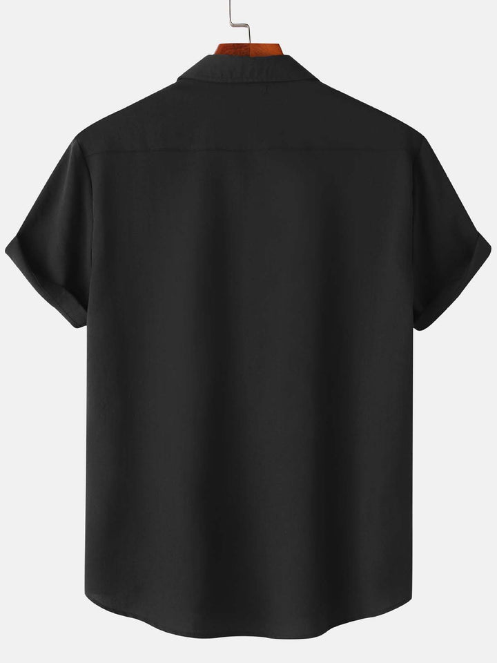 Alohadaddy® Casual Summer Lapel Solid Color Short Sleeve Button-Down Men&