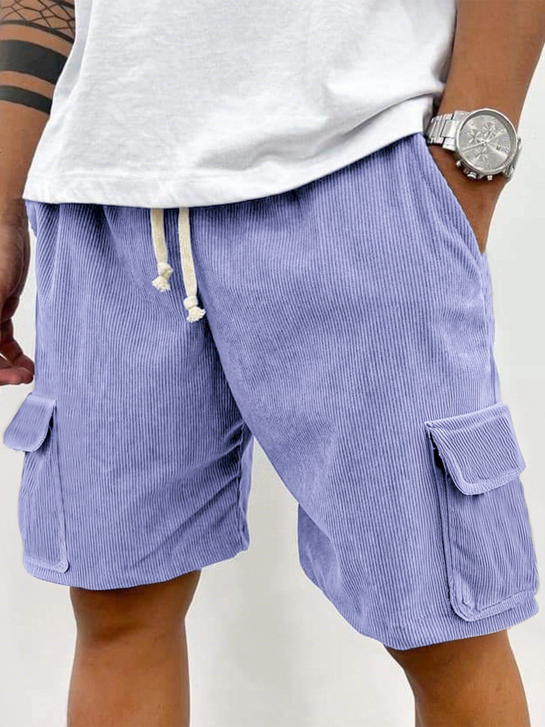 Alohadaddy® Casual Basics Cargo Pockets Pitted Textured Fabric Men&