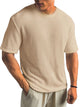 Alohadaddy® Casual Texture Basic All-match Large Size Long Hawaiian Men's Short Sleeve T-shirt
