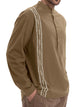 Alohadaddy® Casual Print Long Sleeve Cotton and Linen Versatile Light Mature Style Polo Shirt