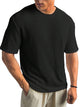 Alohadaddy® Casual Texture Basic All-match Large Size Long Hawaiian Men's Short Sleeve T-shirt