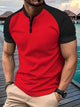 Alohadaddy® T-Shirt Men's Button Color Block Henley Collar Sport Polo Shirt