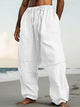 Pantalones rectos casuales de playa Alohadaddy de color sólido, cómodos para uso diario en la calle