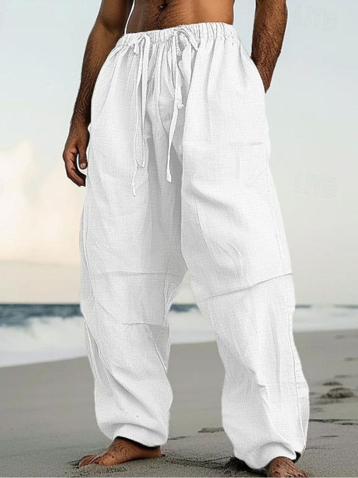 Alohadaddy® Casual Beach Straight Pants Solid Color Comfortable Daily Street Pants Big &amp; Tall