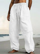 Alohadaddy® Casual Beach Straight Pants Solid Color Comfortable Daily Street Pants Big & Tall