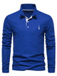 Alohadaddy® Spring and Autumn New Lapel Men's Cotton POLO Shirt Fashion Casual Men's Deer Embroidery Long Sleeve Polo
