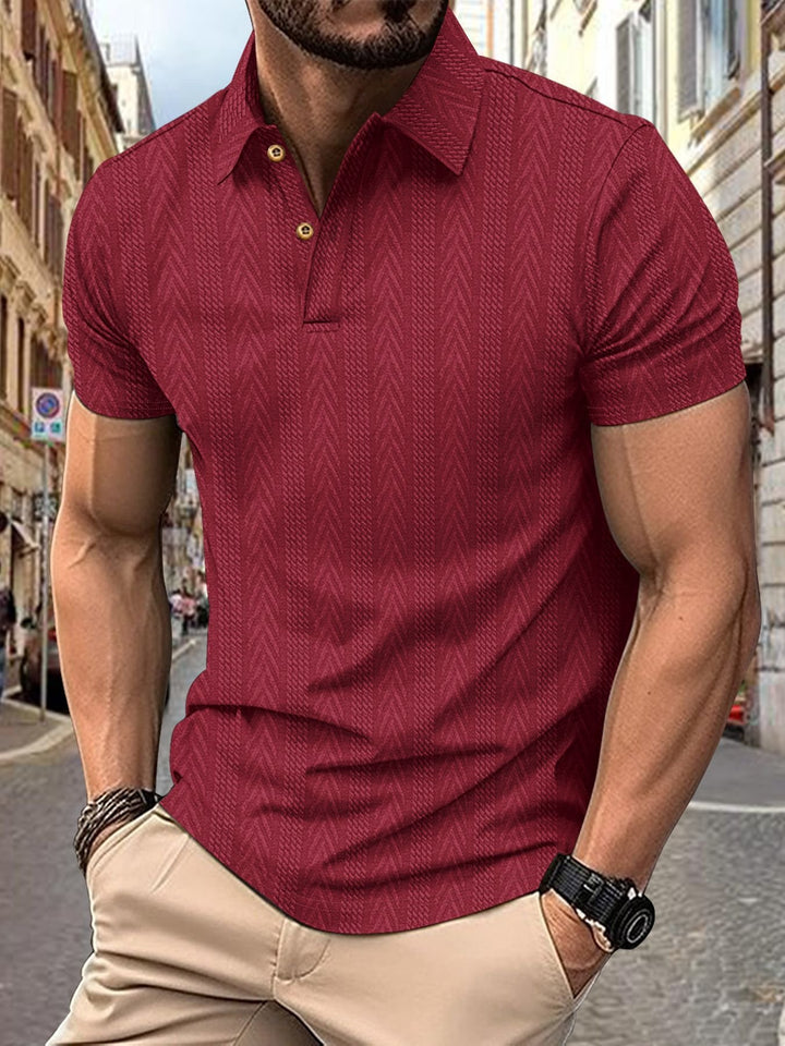 Alohadaddy® Solid Color Casual Henley Neck Short Sleeve Top Button-Down Polo Shirt