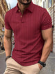Alohadaddy® Solid Color Casual Henley Neck Short Sleeve Top Button-Down Polo Shirt