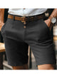 Alohadaddy® Hawaiian Linen Summer Solid Color Button Casual Daily Breathable Straight Shorts