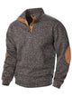 Alohadaddy® Men's Stand Collar Sweatshirt Jacket Men's Knitted Joint Stitching Casual Jacquard POLO Sweatshirt