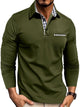 Alohadaddy® 2025 Men's Casual Fashion Shirt Popular Lapel Long Sleeve Colorblock Polo