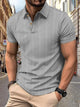 Alohadaddy® Solid Color Casual Henley Neck Short Sleeve Top Button-Down Polo Shirt