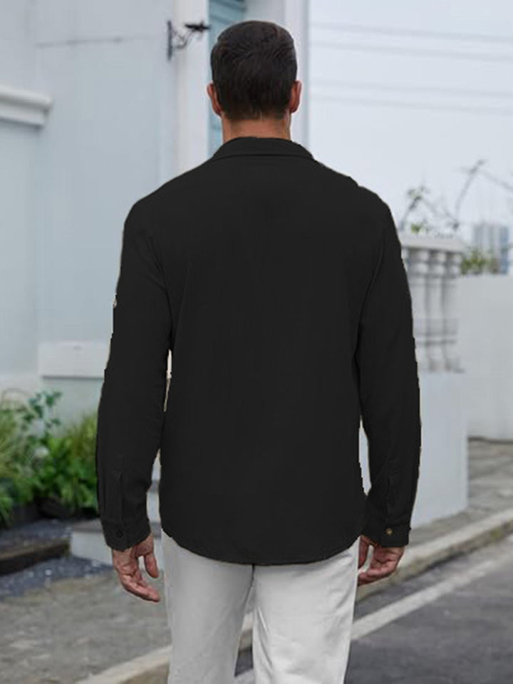 Alohadaddy® Casual Solid Color Versatile Trendy Chest Pocket Men&