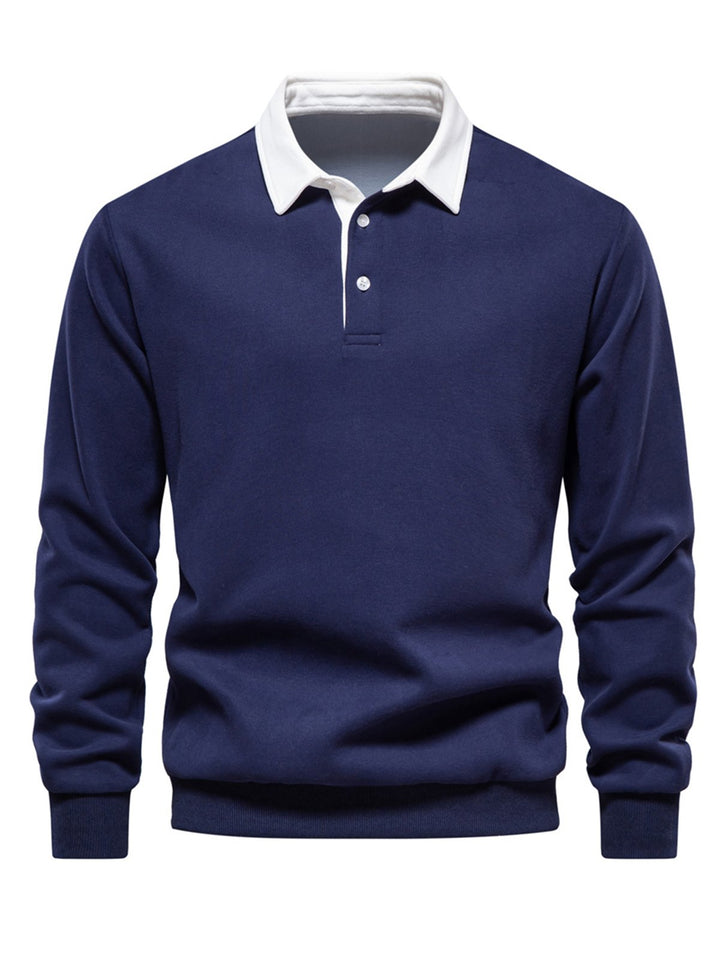 Alohadaddy® Autumn Long Sleeve Polo Collar Sweatshirt Trendy Men&