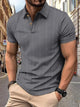 Alohadaddy® Solid Color Casual Henley Neck Short Sleeve Top Button-Down Polo Shirt