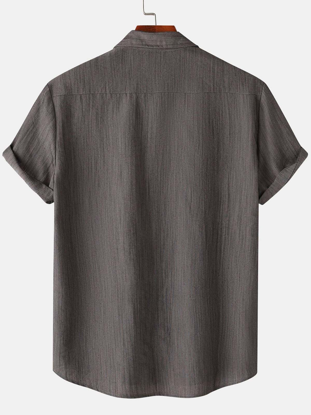 Alohadaddy® Casual Summer Lapel Solid Color Short Sleeve Button-Down Men&