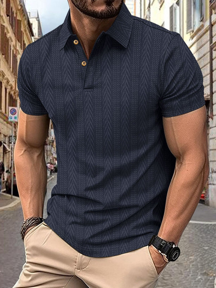 Alohadaddy® Solid Color Casual Henley Neck Short Sleeve Top Button-Down Polo Shirt