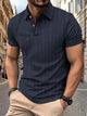 Alohadaddy® Solid Color Casual Henley Neck Short Sleeve Top Button-Down Polo Shirt