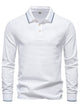 Alohadaddy® Business Men's Long Sleeve T-shirt Lapel Solid Color Men's Tops All-match Polo Shirt
