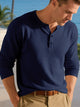 Alohadaddy® Casual American Autumn Men's Outdoor Casual Simple Loose Commuter Henry Shirt Long Sleeve Bottoming Shirt Men