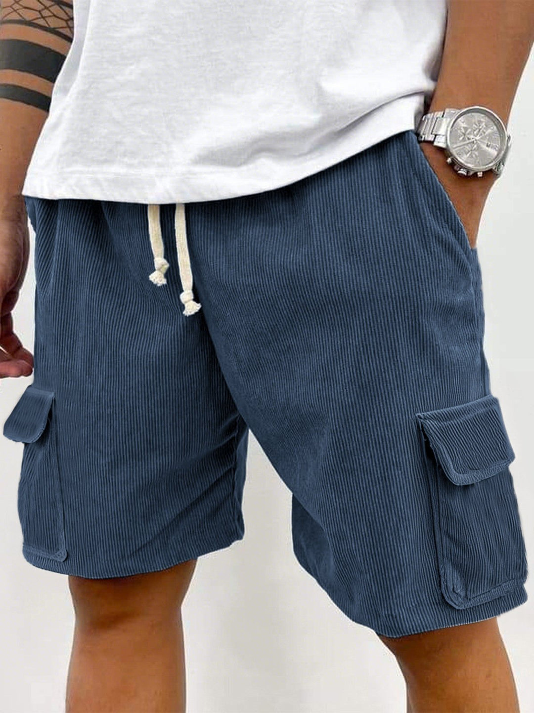 Alohadaddy® Casual Basics Cargo Pockets Pitted Textured Fabric Men&