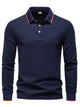 Alohadaddy® Business Men's Long Sleeve T-shirt Lapel Solid Color Men's Tops All-match Polo Shirt