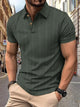 Alohadaddy® Solid Color Casual Henley Neck Short Sleeve Top Button-Down Polo Shirt