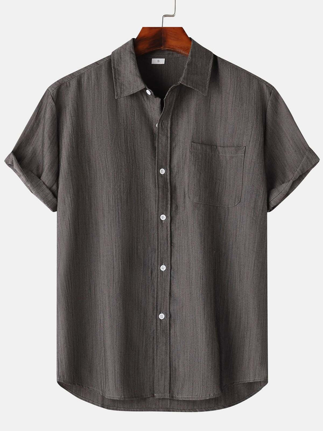 Alohadaddy® Casual Summer Lapel Solid Color Short Sleeve Button-Down Men&