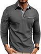 Alohadaddy® 2025 Men's Casual Fashion Shirt Popular Lapel Long Sleeve Colorblock Polo