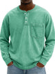 Alohadaddy® Half Zipper Men's Spring and Autumn 3D Digital Solid Color Printed Three-Button Imitation Cotton Long Sleeve Top