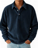 Alohadaddy® Men's Retro Casual Corduroy Striped Casual Long Sleeve Polo Shirt