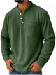 Alohadaddy® Half Zipper Men's Spring and Autumn 3D Digital Solid Color Printed Three-Button Imitation Cotton Long Sleeve Top