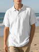 Alohadaddy® Men's Short Sleeve Linen Loose Casual Lapel Polo Shirt T-Shirt