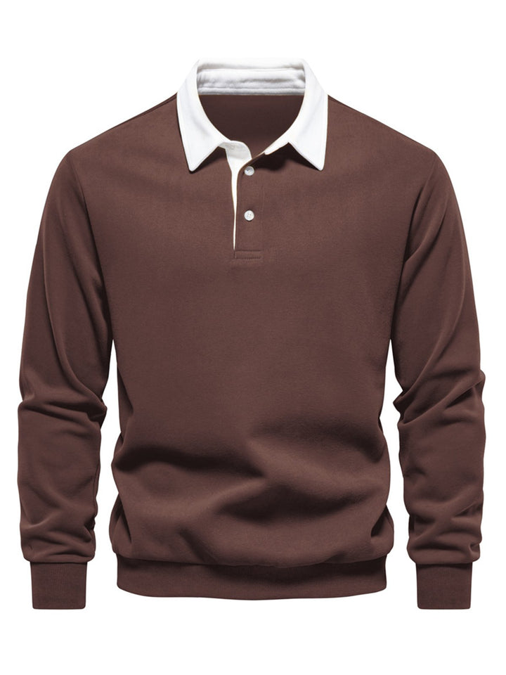 Alohadaddy® Autumn Long Sleeve Polo Collar Sweatshirt Trendy Men&
