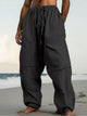 Pantalones rectos casuales de playa Alohadaddy de color sólido, cómodos para uso diario en la calle