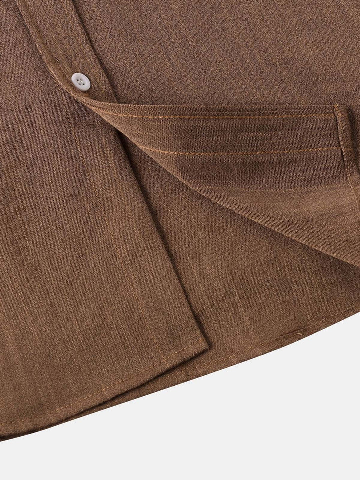 Alohadaddy® Casual Summer Lapel Solid Color Short Sleeve Button-Down Men&